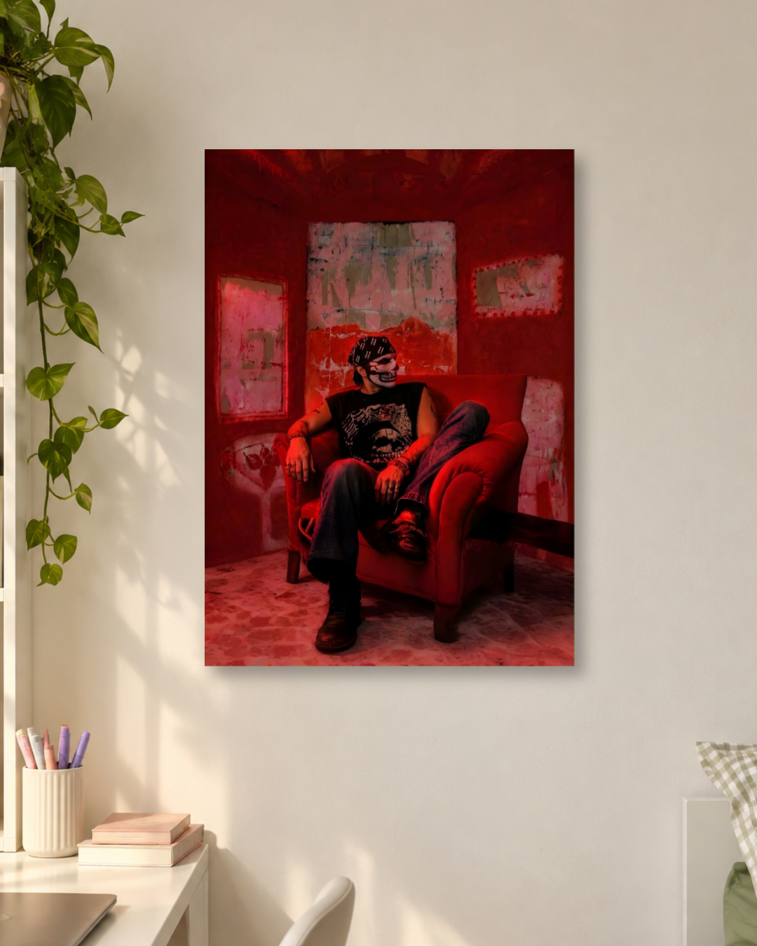 Talwiinder Music Poster | Dark Red Aesthetic Punjabi R&B Artist Wall Decor Poster