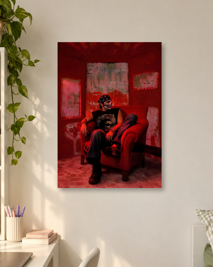 Talwiinder Music Poster | Dark Red Aesthetic Punjabi R&B Artist Wall Decor Poster