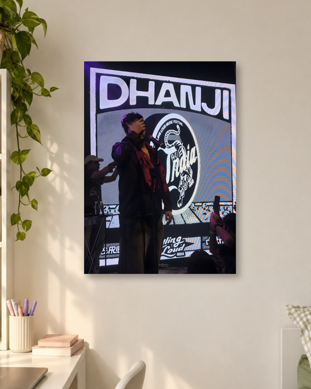 Dhanji Live Performance Music Poster | Desi Hip Hop Rapper Concert Wall Art | Indian Underground Rap Poster for Music Room Decor