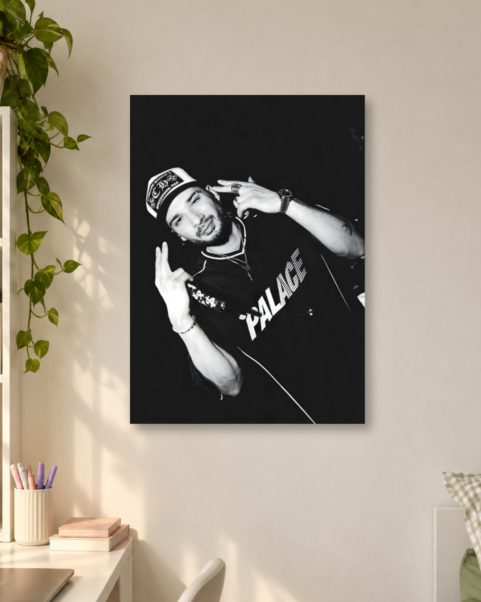 KR$NA Poster | Indian Hip Hop Rapper Black and White Wall Art | DHH Streetwear Room Decor | Kalamkaar Music Print for Bedroom, Studio (Unframed)