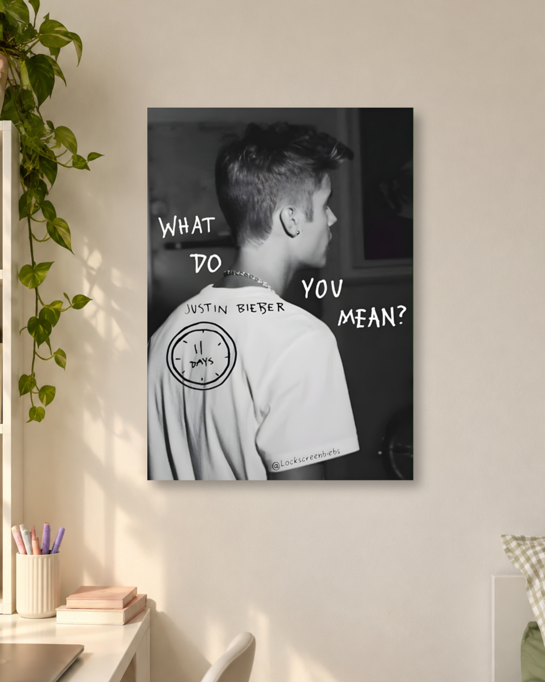Justin Bieber What Do You Mean Album Era Black and White Poster