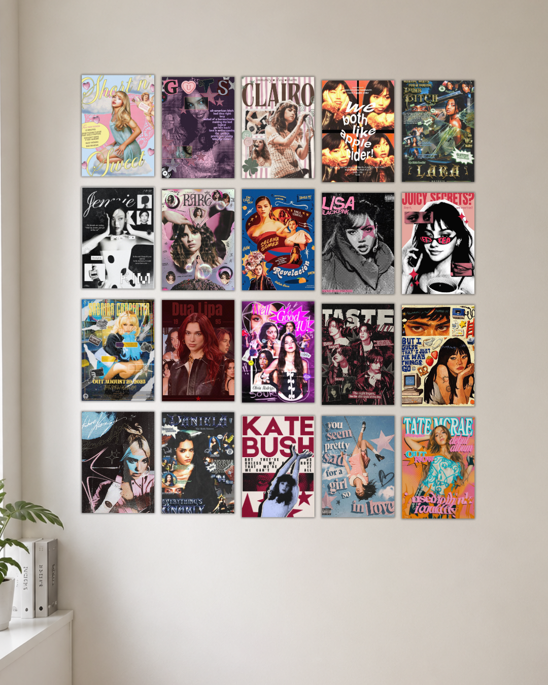 Y2K Pop Queens Poster Kit – Sabrina Carpenter, Olivia Rodrigo, BLACKPINK & Selena Gomez Wall Collage Set for Room Decor