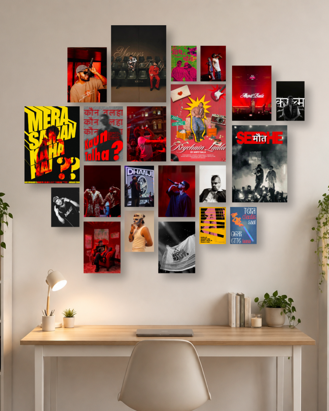 21 Pcs Desi Hip-Hop Poster Kit – Multi-Size A4, A5 & A6 DHH Underground Rap, Seedhe Maut, KR$NA & Arpit Bala Wall Collage Set for Room Decor
