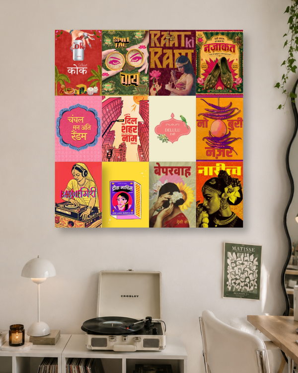 Desi Baddiegiri Poster Kit – Bollywood Pop Art, Retro Indian Core, Chai, Baddie Girl & Spicy Aesthetics Wall Collage Set for Room Decor